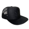 Weed Leaf Trucker Hat Black on Black Side View