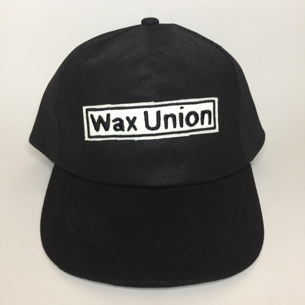 Wax Union Text Patch 5 Panel Dad Hat Front View