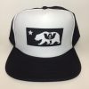 Wax Union W Cali Bear Trucker Hat Black and White Front View