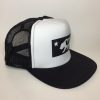 Wax Union W Cali Bear Trucker Hat Black and White Side View