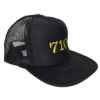 710 Trucker hat Yellow on Black Side View